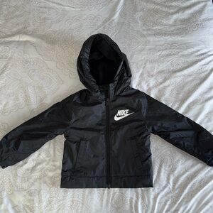 Nike boys 2T fleece-lined black hooded jacket